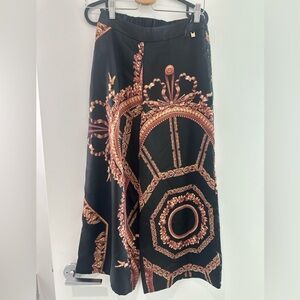 Ted Baker Black and Gold Maxi Skirt